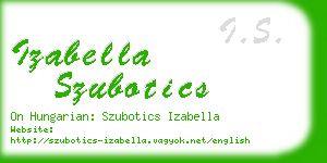 izabella szubotics business card